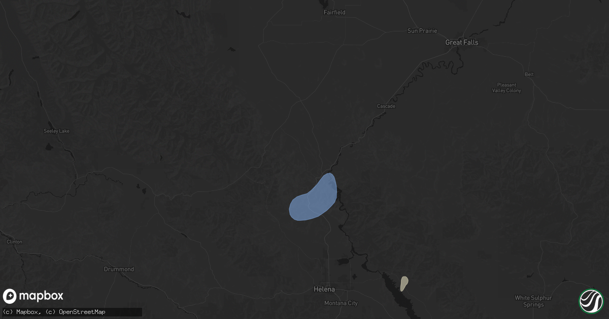 Hail map in Wolf Creek, MT on August 29, 2026