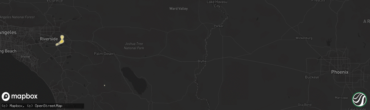 Hail map in Borrego Springs, CA on August 30, 2012