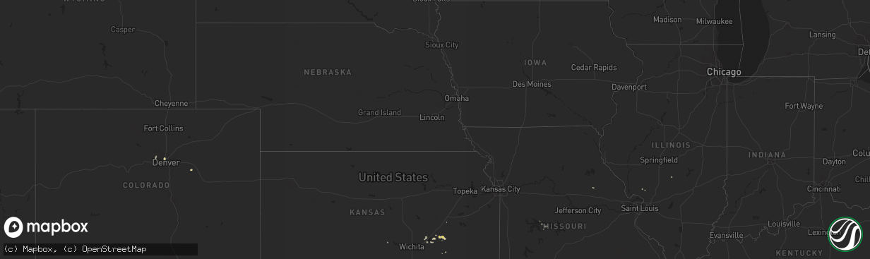 Hail map on August 30, 2016