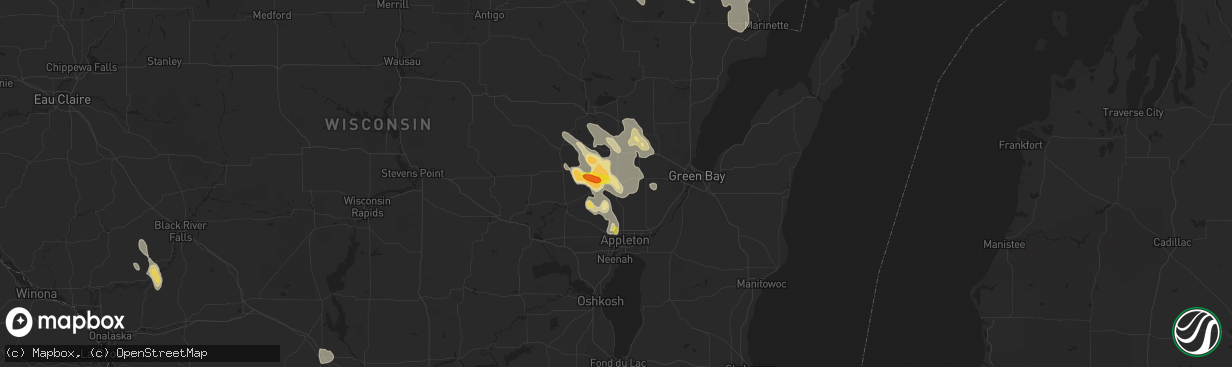 Hail map in Black Creek, WI on August 30, 2017