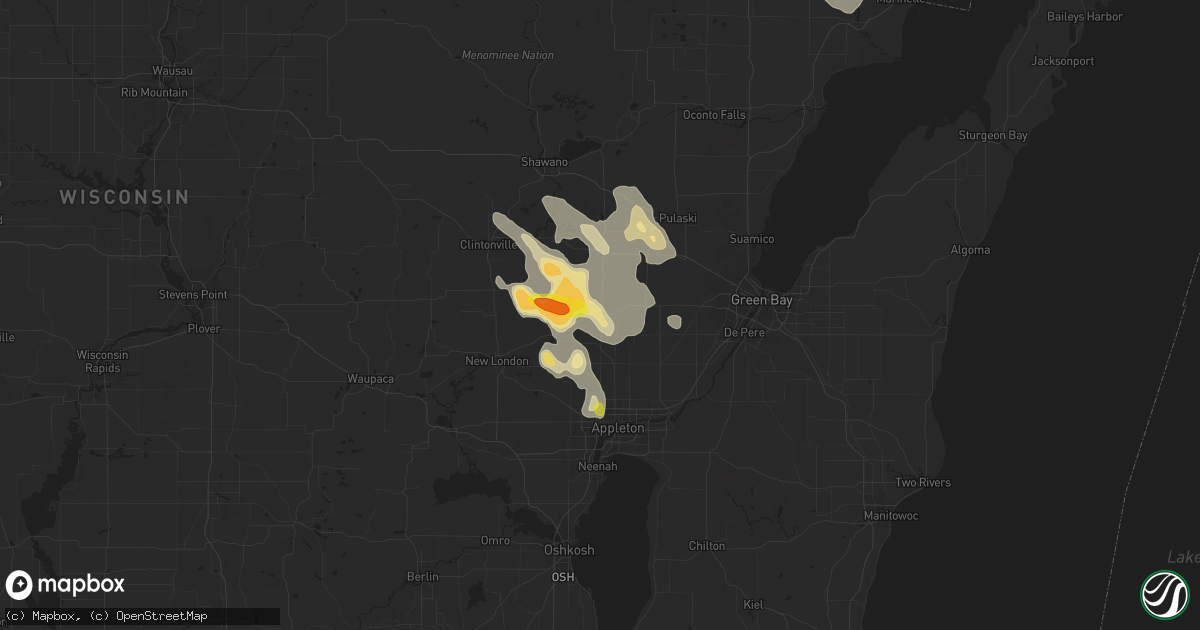 Hail map in Black Creek, WI on August 30, 2017