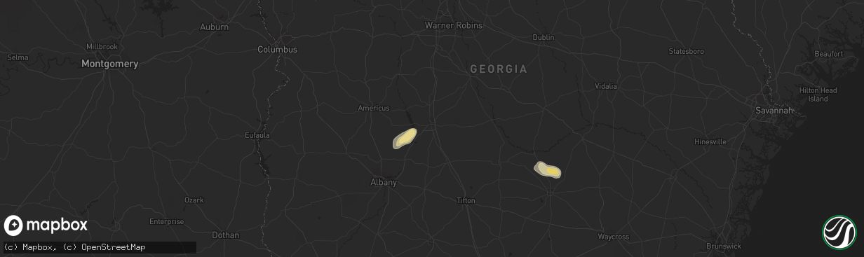 Hail map in Cordele, GA on August 30, 2017