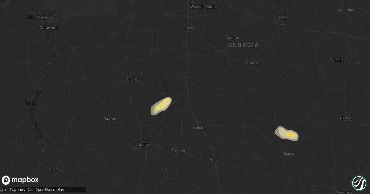 Hail map in Cordele, GA on August 30, 2017