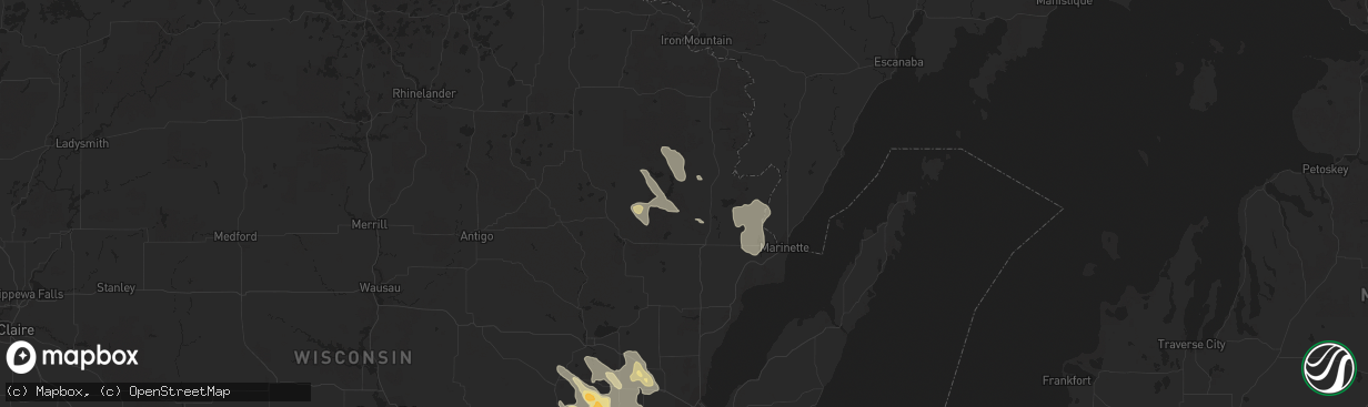 Hail map in Crivitz, WI on August 30, 2017