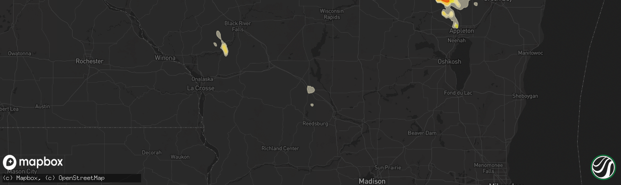 Hail map in Mauston, WI on August 30, 2017