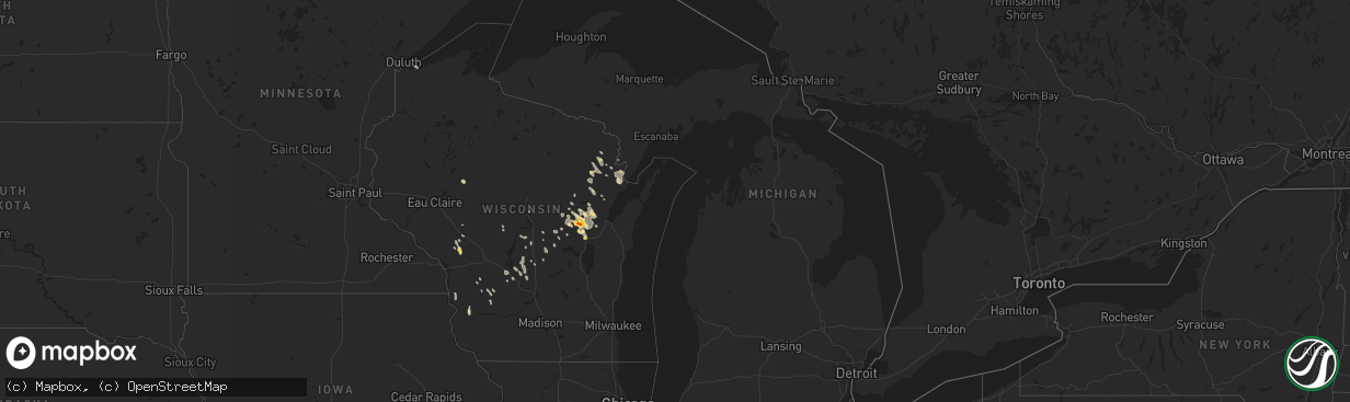 Hail map in Michigan on August 30, 2017