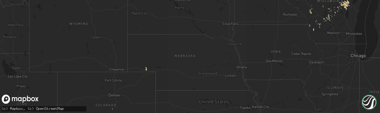 Hail map in Nebraska on August 30, 2017