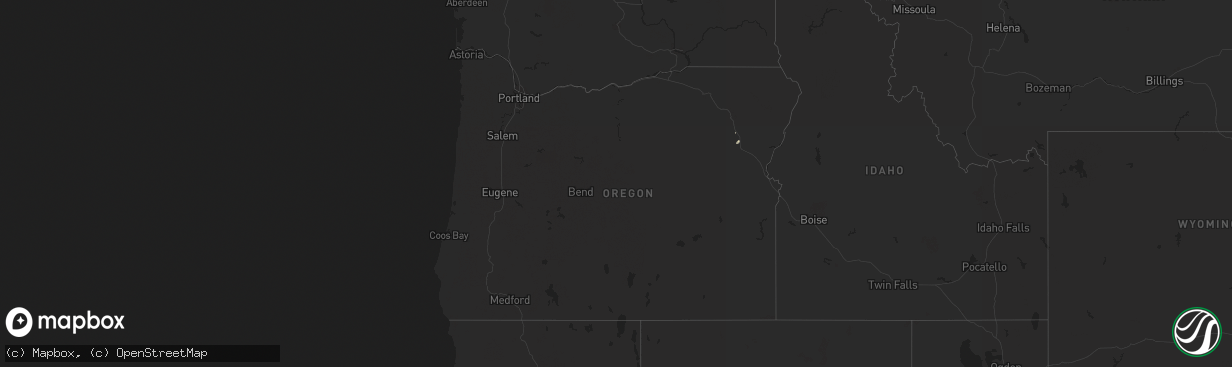 Hail map in Oregon on August 30, 2017