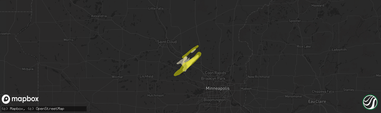 Hail map in Big Lake, MN on August 30, 2018