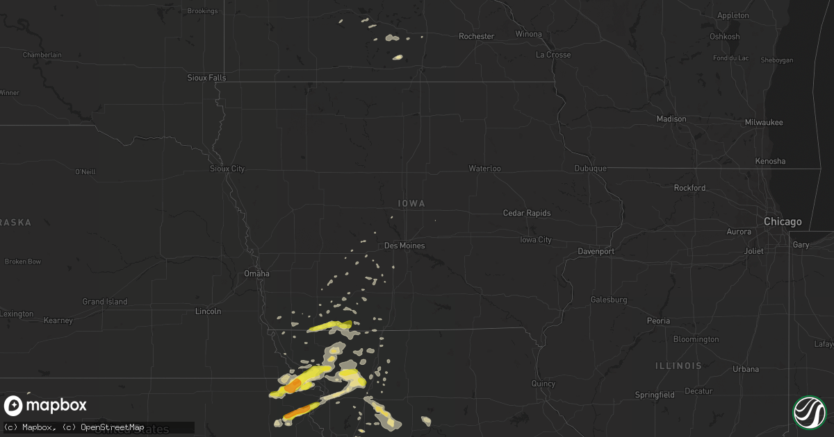 Hail map in Iowa on August 30, 2018