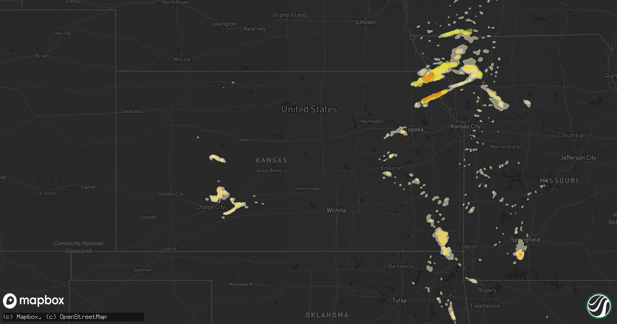 Hail map in Kansas on August 30, 2018