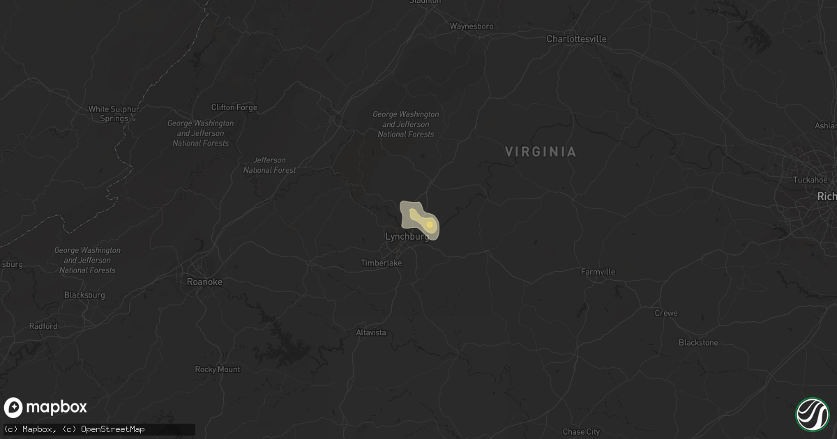 Hail map in Madison Heights, VA on August 30, 2018