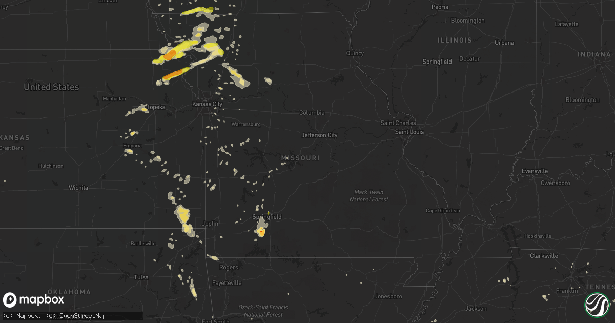 Hail map in Missouri on August 30, 2018