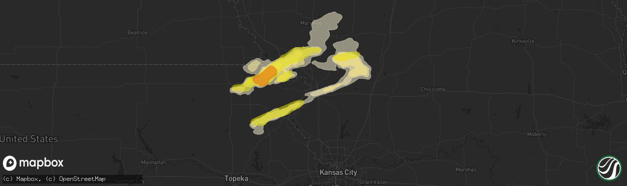 Hail map in Saint Joseph, MO on August 30, 2018