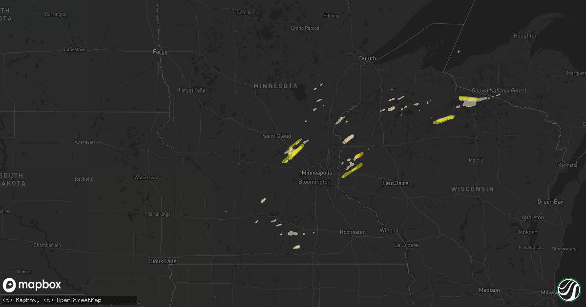 Hail map on August 30, 2018