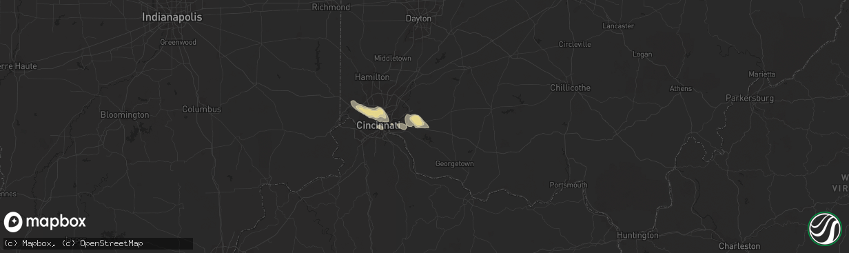 Hail map in Batavia, OH on August 30, 2019