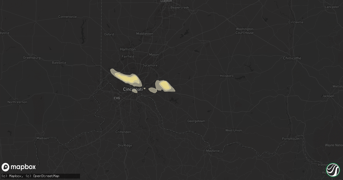 Hail map in Batavia, OH on August 30, 2019