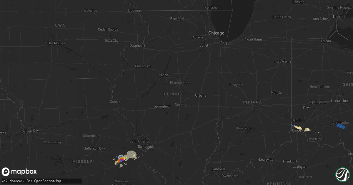 Hail map in Illinois on August 30, 2019