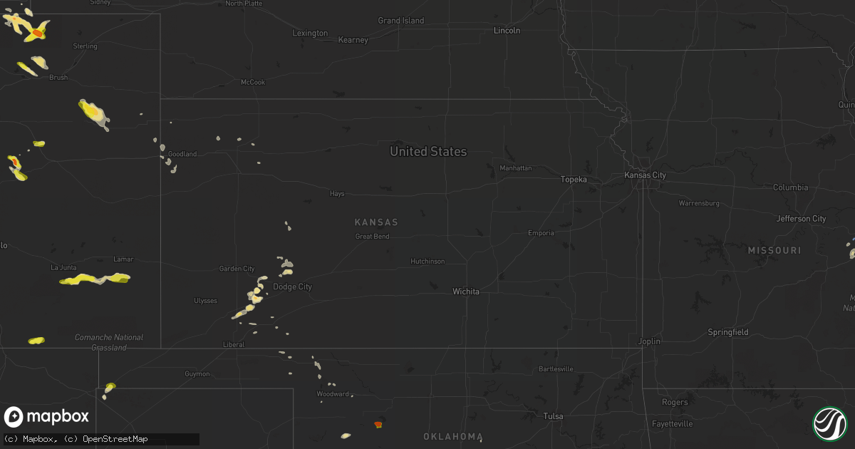 Hail map in Kansas on August 30, 2019