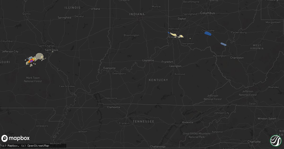 Hail map in Kentucky on August 30, 2019