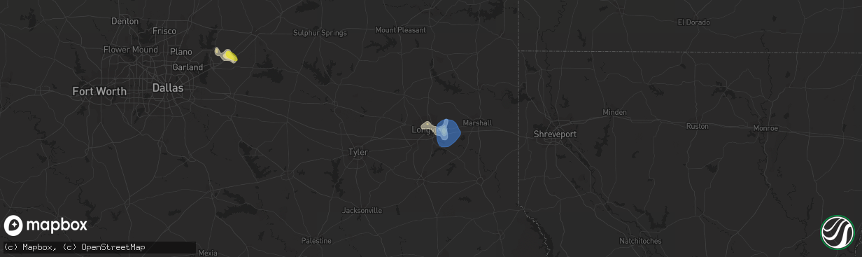 Hail map in Longview, TX on August 30, 2019