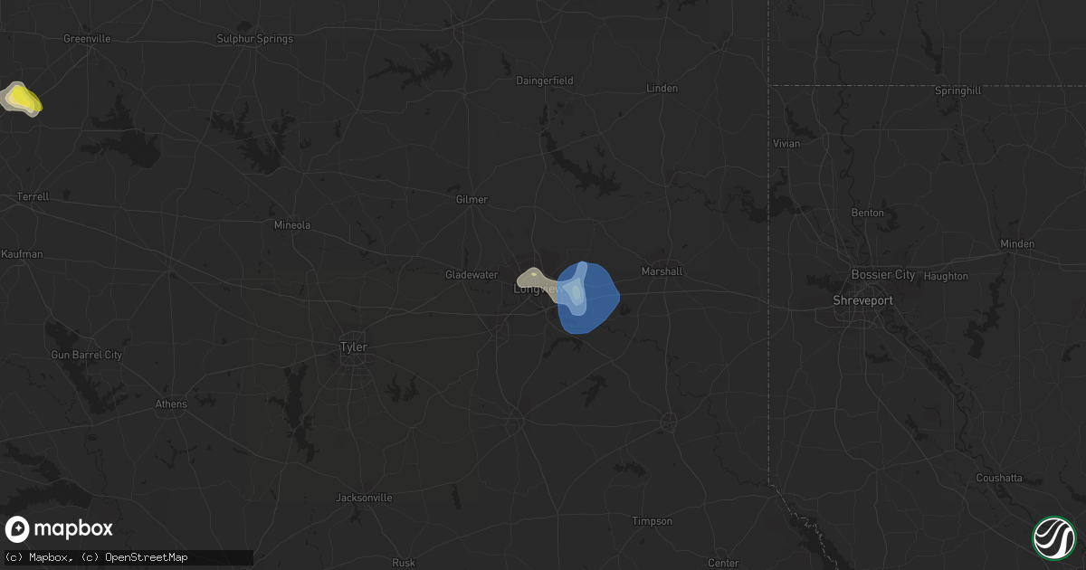 Hail map in Longview, TX on August 30, 2019