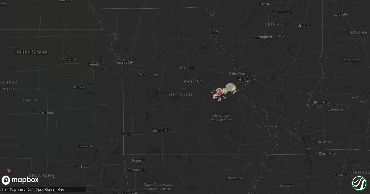 Hail map in Missouri on August 30, 2019