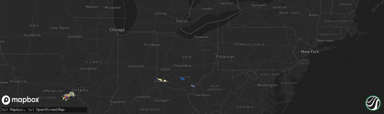 Hail map in Ohio on August 30, 2019