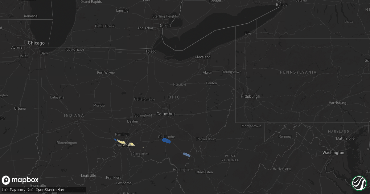 Hail map in Ohio on August 30, 2019