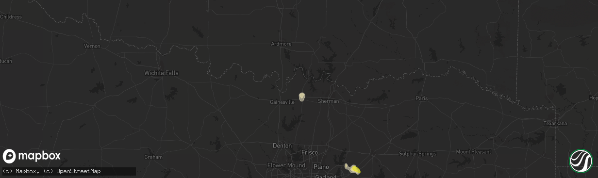 Hail map in Whitesboro, TX on August 30, 2019