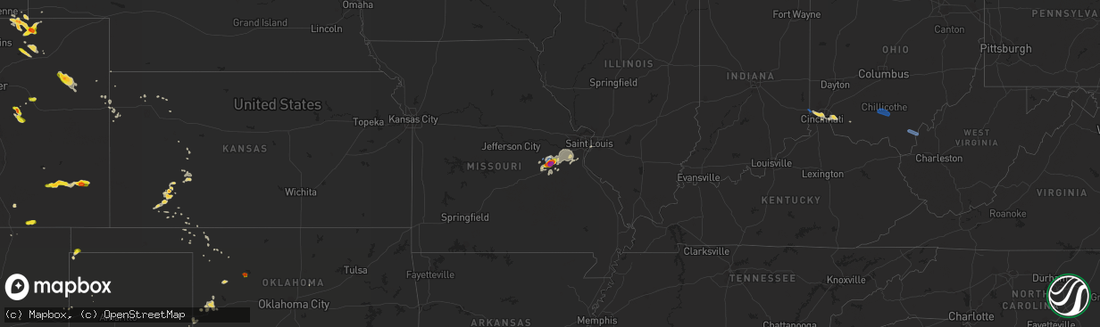 Hail map on August 30, 2019