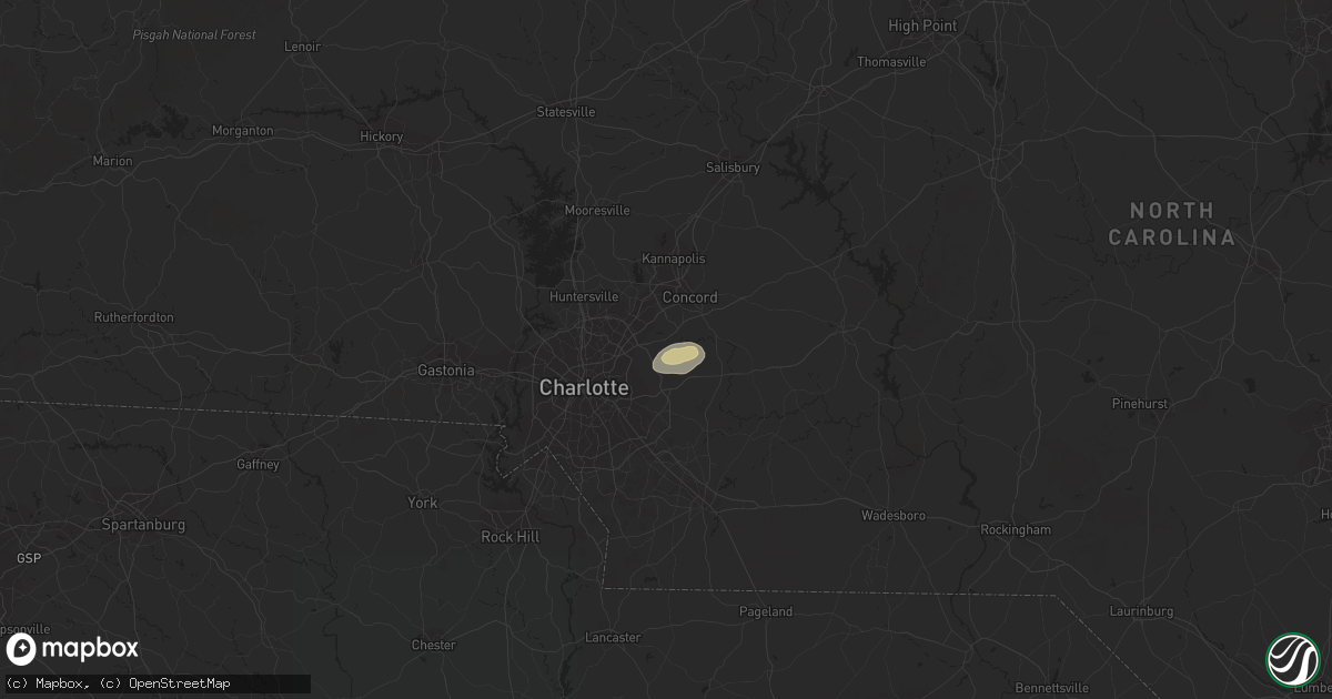 Hail map in Harrisburg, NC on August 30, 2020