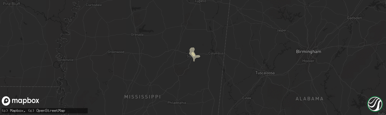 Hail map in Starkville, MS on August 30, 2020