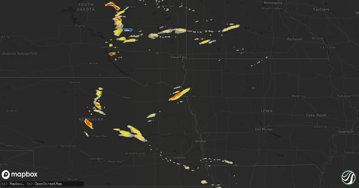 Hail map on August 30, 2020