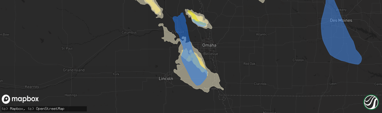 Hail map in Gretna, NE on August 30, 2021