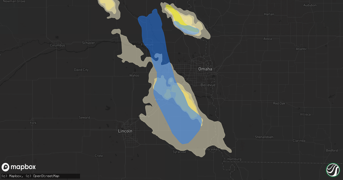 Hail map in Gretna, NE on August 30, 2021