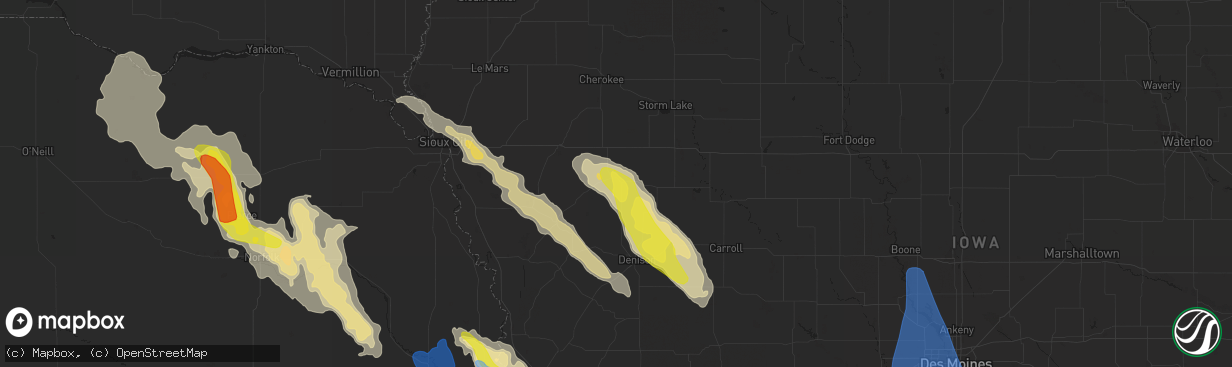 Hail map in Ida Grove, IA on August 30, 2021