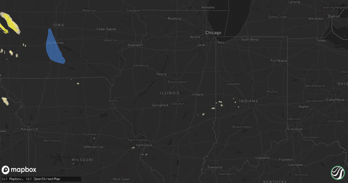 Hail map in Illinois on August 30, 2021