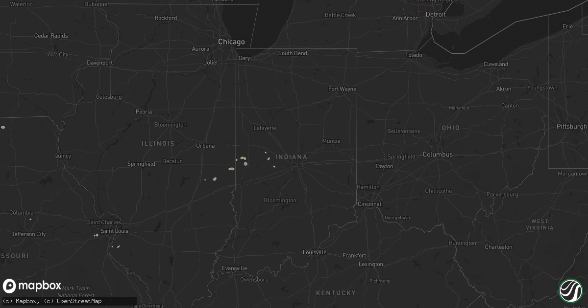 Hail map in Indiana on August 30, 2021