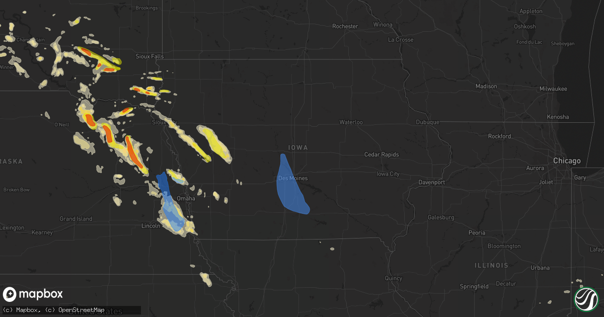 Hail map in Iowa on August 30, 2021