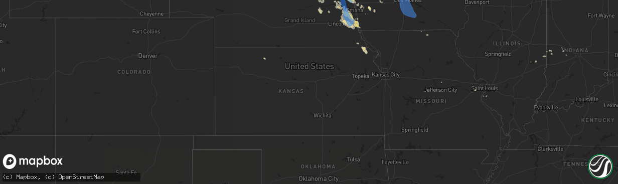 Hail map in Kansas on August 30, 2021