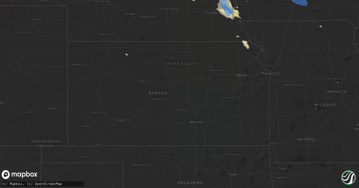 Hail map in Kansas on August 30, 2021