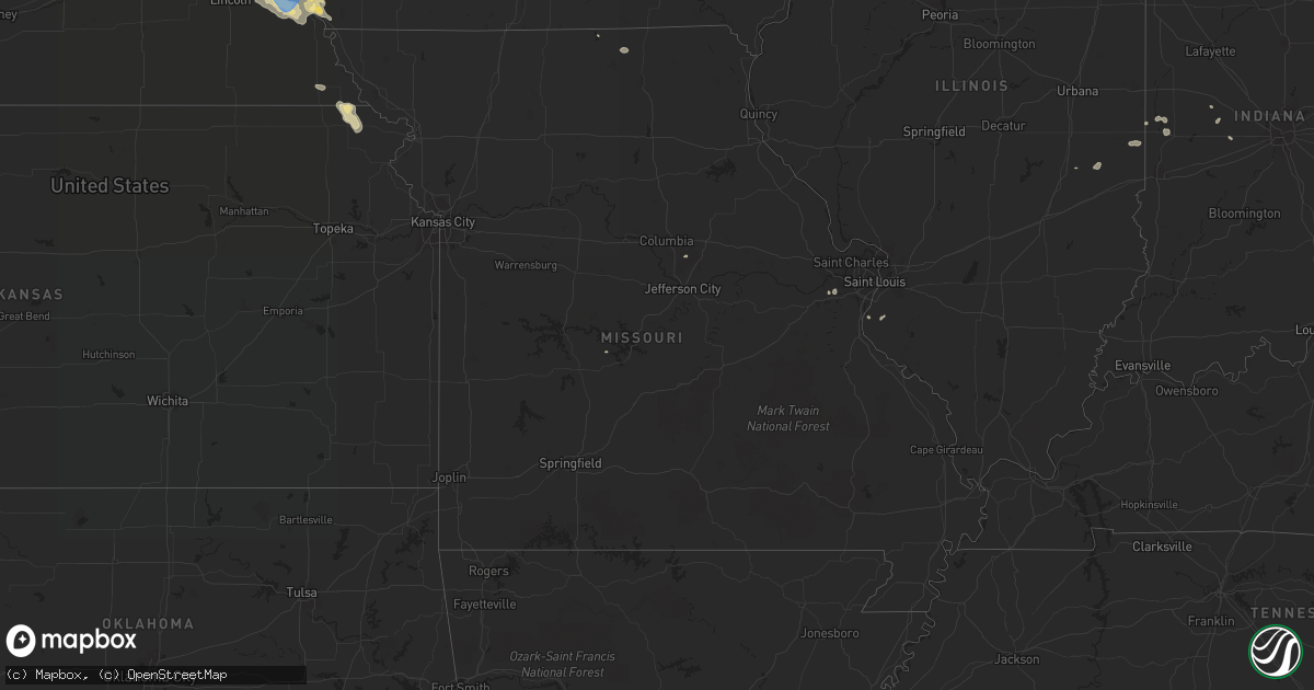 Hail map in Missouri on August 30, 2021