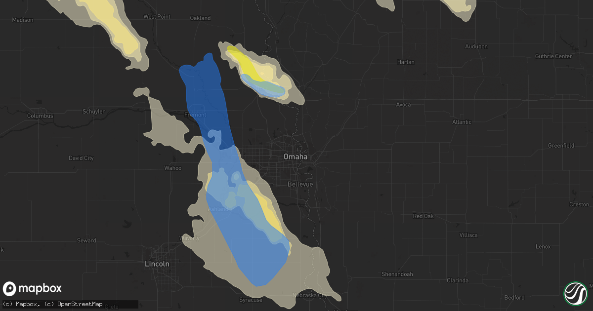 Hail map in Omaha, NE on August 30, 2021