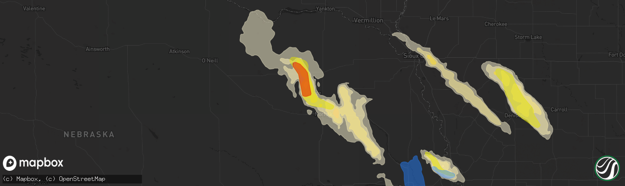 Hail map in Pierce, NE on August 30, 2021