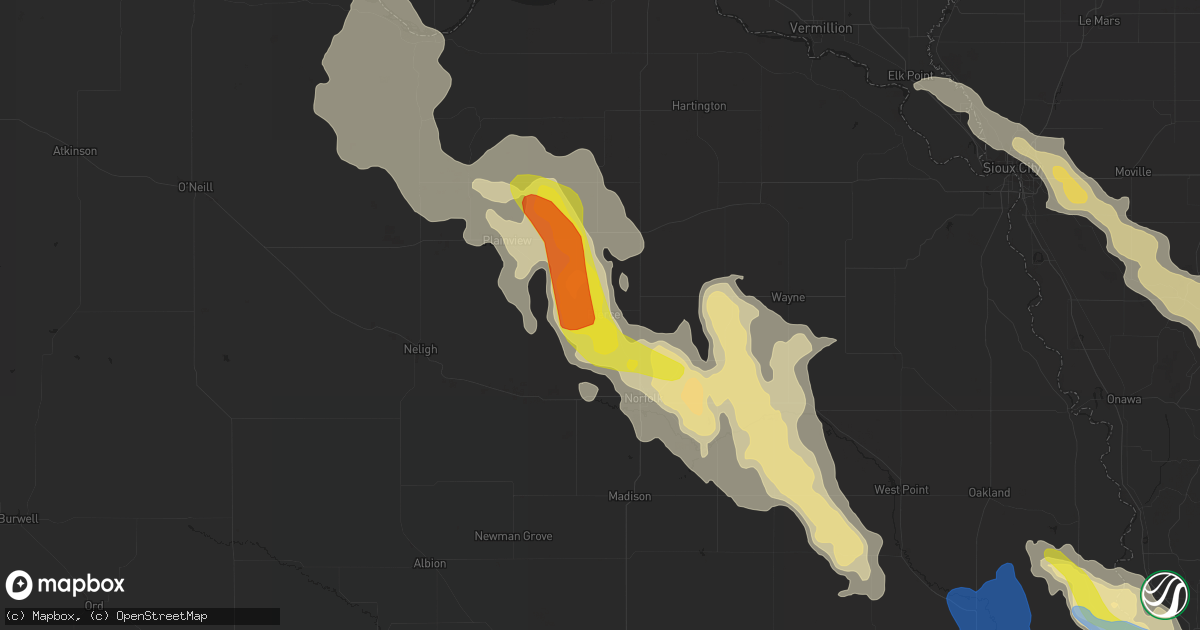 Hail map in Pierce, NE on August 30, 2021