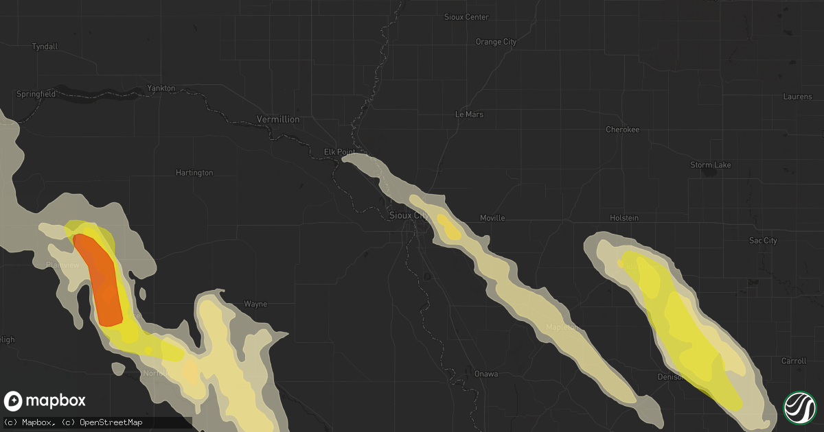 Hail map in Sioux City, IA on August 30, 2021