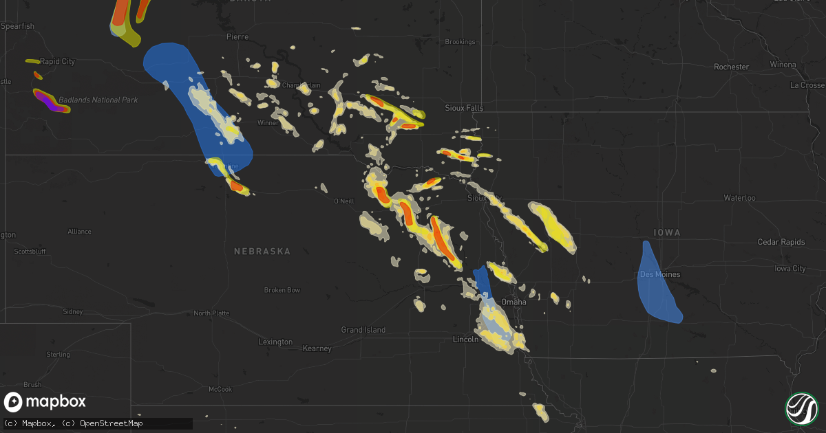 Hail map on August 30, 2021