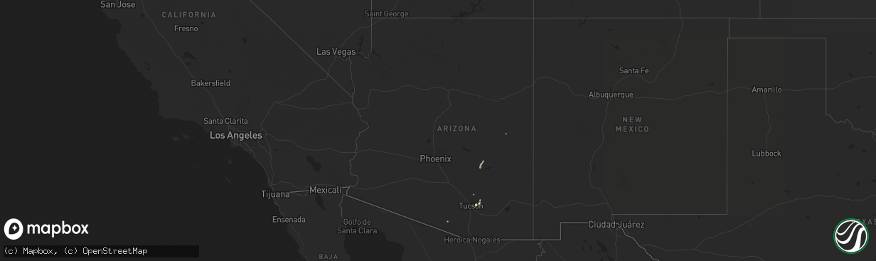 Hail map in Arizona on August 30, 2023