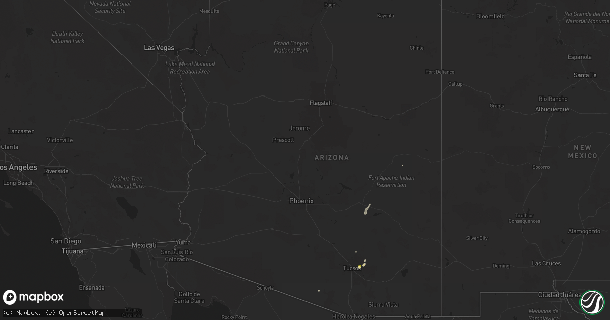 Hail map in Arizona on August 30, 2023